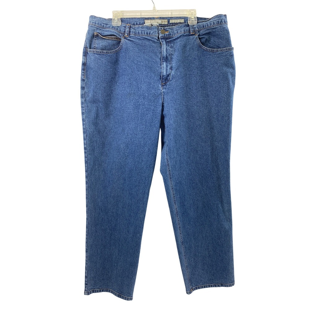 Jones New York Jeans Women 18W Straight Leg High Rise Medium Wash Denim Classic